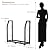 VyGrow Firewood Rack for Outdoor, Firewood Holder with 3 Hanging Hooks, Heavy Duty Wood Rack for Indoor Outdoor Patio, Black