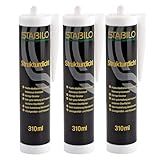 3x Struktur-Dicht weiß 310ml | Acryl Dichtstoff, Bauacryl, Dichtmasse mit körniger Struktur | 3 Stück