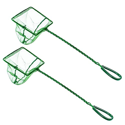 COLLBATH 2 Piezas Red de Pesca caña de Pescar Red de Pesca Grande Neto Herramienta acuarios de Peces Red de Pesca de usos múltiples Red de Aterrizaje de Peces de Acuario Nylon Green