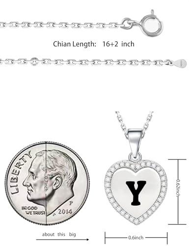 Cœur avec initiales argent sterling petit modèle avec zircon