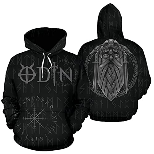 Sweat-shirt Odin Viking à capuche, le vêtement mythologie nordique idéal pour vos sorties