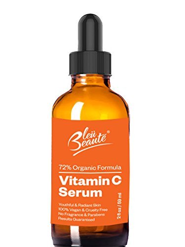 Vitamin C Serum (20%) by Bleu BeautÃ© - High potency skin brightening anti aging facial serum - repairs sun damage and Fades spots, Dark circles fine lines and wrinkles (2 OZ)