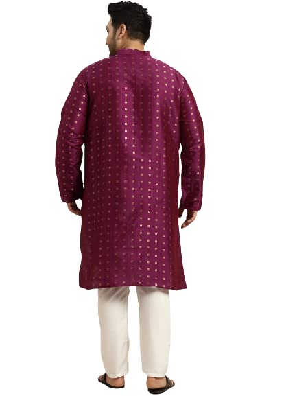 Image of SOJANYA (Since 1958, Men's Silk Blend Grey Kurta Pyjama & Silk Blend Jacket Combo