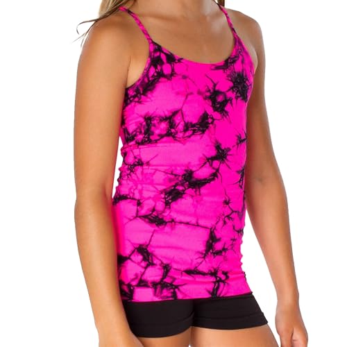 Girls Tie Dye Full Cami Tank Top – Tank Tops for Kids and Toddlers Soft Stretch Tie Dye Shirt One Size Ages 4-6
