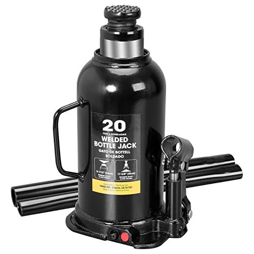 Torin Macaco de garrafa resistente soldada hidráulica de capacidade de 20 toneladas (18 kg) AT92003BB, preto