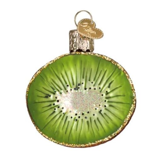 Old World Christmas Kiwi Glass Blown Ornament for Christmas Tree, Handcrafted Holiday Decoration, Fruit Collection