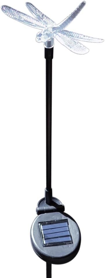 Black Pole Solar Garden Decor Stake Light (Dragonfly)