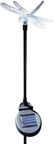 Luz solar de poste negro para decoración de jardín (libélula)