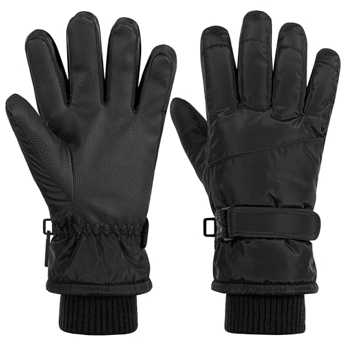 Jikuzfu Women Ski Gloves，Touchscreen Windproof and Waterproof Gloves Winter Thermal Warm Snow...