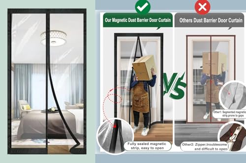 Image of Stylista Transparent Insulated Magnetic Door Curtain - Thermal, Insect & Dust Screen, Pest Control, Privacy Screen - Fits Doors up to 32 x 142 Inches. PVC Thickness 0.2 mm.