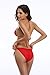 SHEKINI Women's Triangle Bikini Set Halter Sexy Bathing Suits String Low Waisted Two Piece Swimsuit(Rose red, Medium