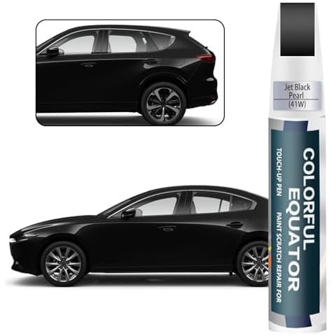 41W Jet Black Pearl Touch Up Paint for Mazda, Car Paint Pen Scratch Repair Two-In-One Touch Up Paint, Premium Car Scratch Remover for Deep Scratches Cover