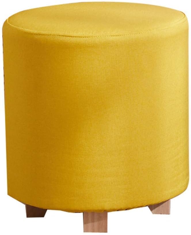 Repose-Pieds Pouf en Tissu Jaune pour Votre Coin Coiffeuse ou Entrée