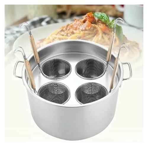 茹麺鍋セット、麺料理鍋セット、 ステンレス製業務用ポット(仕切りとストレーナー付き)、家庭用ポット(4Holes)