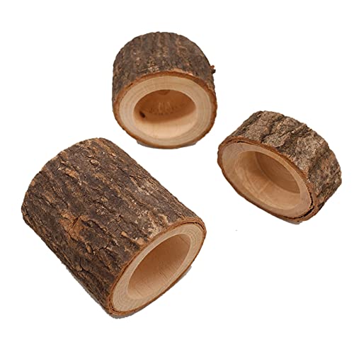 YOZUMD Suporte de vela, mini plantador de castiçal decorativo de madeira, suporte de vela natural le