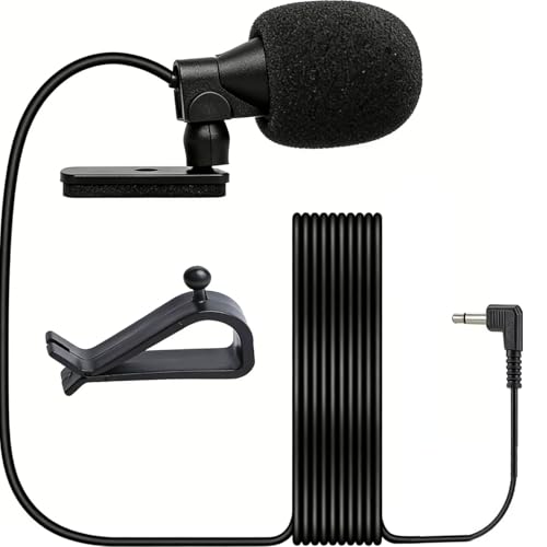 MIMISOLA Micrófono Coche Externo Jack 3.5mm, Coche Micrófono Estéreo Radio, Portable Car External Microphone Mic Cable de 3M, para Manos Libres, Navegación Bluetooth,Video Conferencia Podcast
