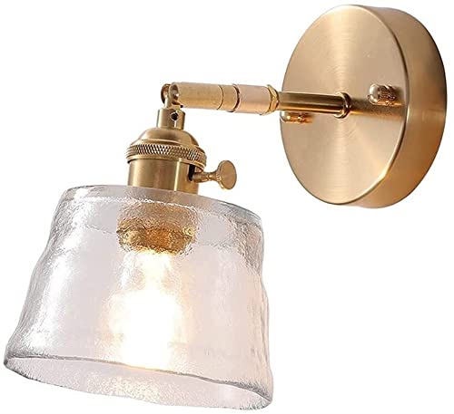 Biiiouu El soporte de la lámpara de pared de la matrícula de vidrio transparente de arte retro se puede girar Cover