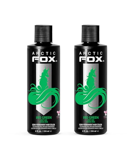 Image of ARCTIC FOX Semi-Permanent Hair Dye Iris Green - Vegan Ammonia Free - 2x8 oz