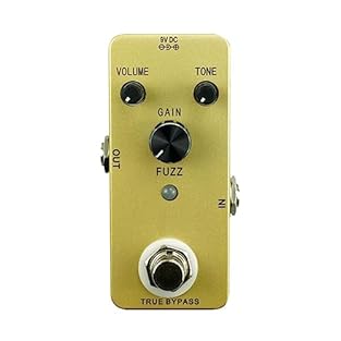 3 knobs control: VOLUME/ TONE/ GAIN,customized your own tone. True bypass footswitch for switching between fuzz and bypass status. Zinc Alloy shell and compact size, durable and portable. With LED light for indicating effects or bypass status. This g...