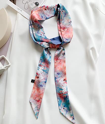 GUZOSJO Printed Long Neckerchief Skinny Scarf Necktie Handbag Wrap Handle Satin Belt2