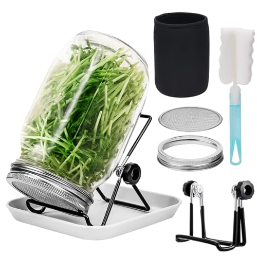 HASTHIP® Seed Sprouting Jar with Lid 32Oz Glass Sprouting Mason J...