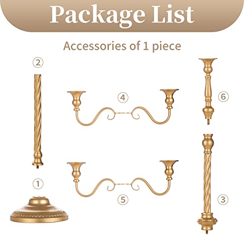 Sziqiqi Gold Floor Candelabra Candle Holder for Centerpiece - Tall 5 Arm Candlesticks Holders Metal Taper Candle Holder for Table Floral Centerpieces for Wedding Party Banquet by Sziqiqi - Image 8