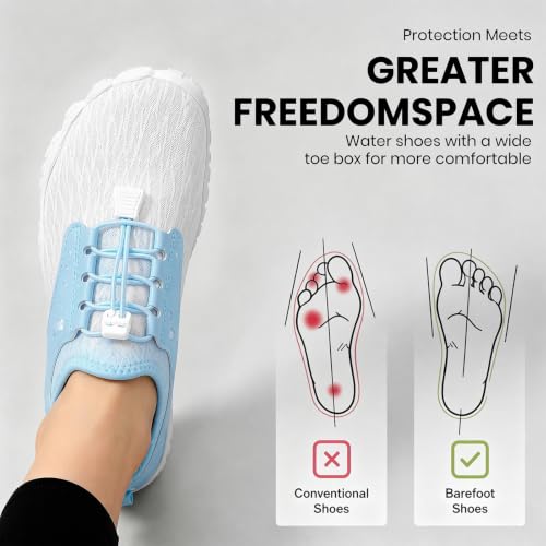 Image of Barefoot Water Shoes for Men Women 2026 Quick Dry Athletic Shoes Non-Slip Wide Toe Aqua Footwear Beach Swim Hiking Kayaking Yoga Outdoor Sport