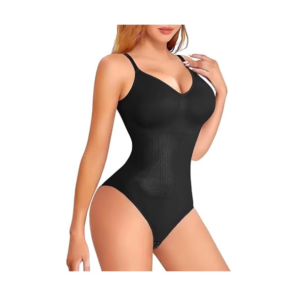MELARQT Shapewear Damen Body Stark Formend, Bodysuit Women Vielseitige Bauchweg-Effekt, Taillenmieder Shaping Miederbody und Verstellbarer Schultergurt, Atmungsaktiven Materialien