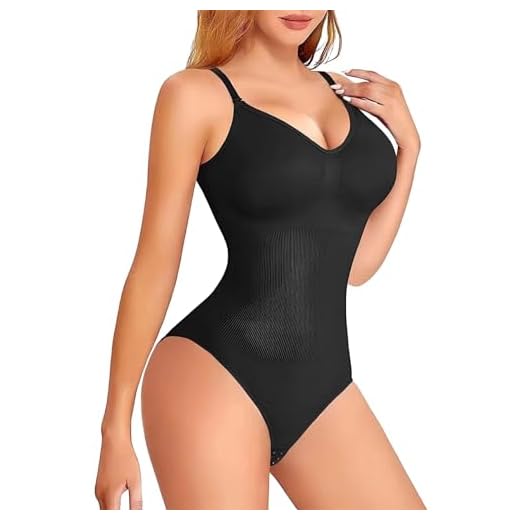 MELARQT Shapewear Women's Body Strong Shaping Bodysuit Women Versatile Tummy Control Effect Waist Cincher Shaping Bodice Body and Adjustable Shoulder Strap Breathable Materials, black