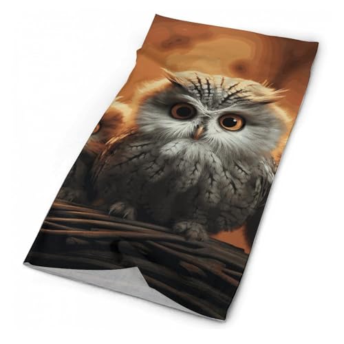 Cute Owl Baby Neck Gaiter Balaclava Face Mask Scarf Sun Protection Headwear Breathable Face Cover2