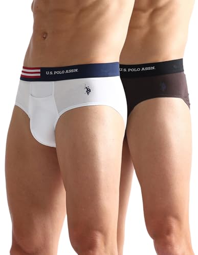 Image of U.S. Polo ASSN. Mens OEB02 Elasticized Waist Underwear Briefs - Pack of 2