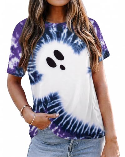 Halloween Shirt Women Ghost Tie Dye - image 4