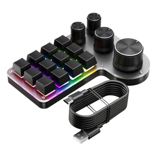 Clavier de jeu mécanique macro programmable avec bouton rotatif et touches personnalisables