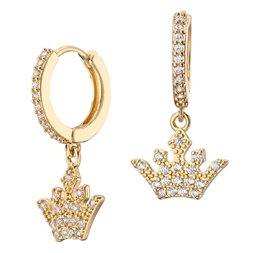 DS Huggie hoop earrings for women,14K Gold Plated Dainty Minimalist Drop Dangle Pierced cartilage earlobe Earrings Classic Zircon Small Hoop Earrings Jewelry Gift for Wife Mom