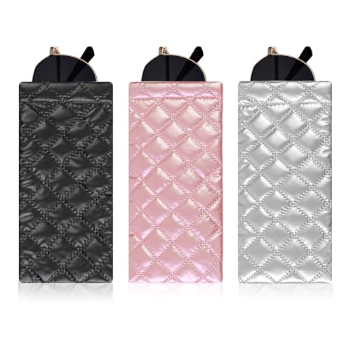 Image of Double Eyeglass Case Soft Dual Glasses Case for Women Men Travel Squeeze Top Sunglasses Cases Eyeglasses Pouch