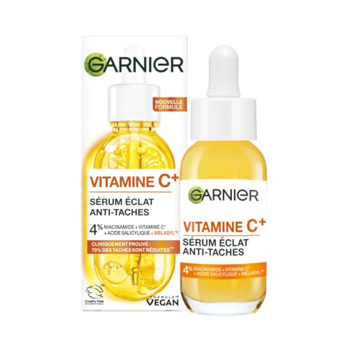 GARNIER Skin Active - Sérum Éclat - Anti-Tache Brunes - Soin Visage Enrichi En 3.5-4% Niacinamide, Vitamine C & Acide Salicylique - Vegan & Cruelty Free - 30 ml -...