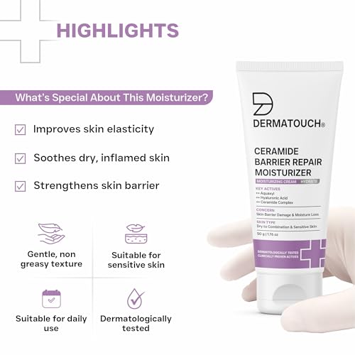 Image of DERMATOUCH Ceramide Barrier Repair Moisturizer | Deep Hydration & Barrier Support | Helps Reduce Moisture Loss | 50g