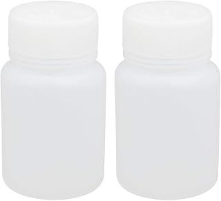 Aexit 2Pcs 30ml gauge HDPE Plastic Cylinder Wide Mouth Sample Bottle White