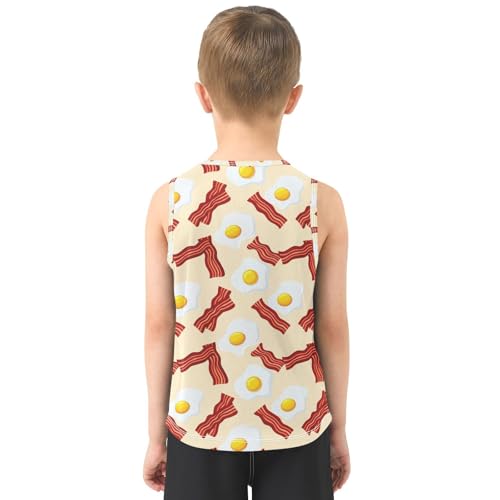 J JOYSAY Fried Egg Bacon Tan Boys Tank Top Sleeveless Muscle Shirts Quick Dry Kids T-Shirts 3-15T3