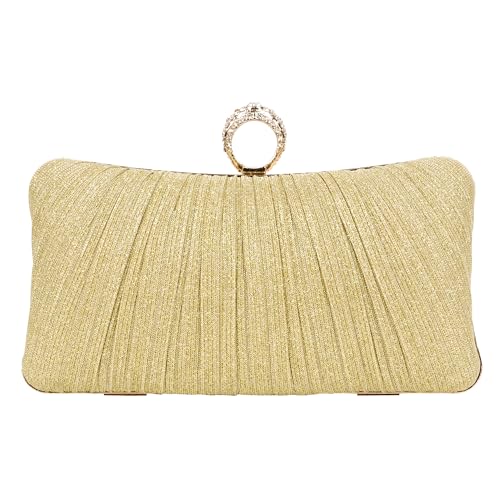 DODAMOUR Bolsa clutch de lantejoulas para noite com alça de anel de strass, bolsa transversal com glitter ou bolsa portátil, bolsa de corrente conversível para casamentos, festas, galas, eventos