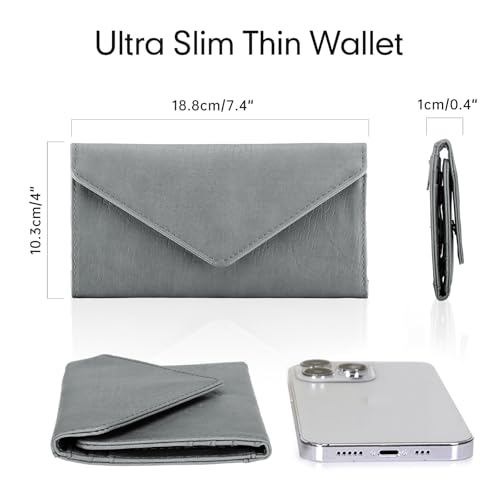 Étui multi-cartes style enveloppe finitions haut de gamme en cuir végétalien - 4