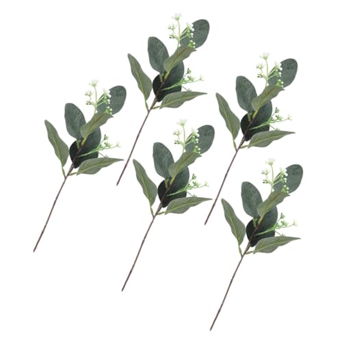 VINTORKY 5pcs Artificial Plant Branches for Home Decoration Faux Silver Tree Stems for DIY Craft Arrangements Fresh Visual Effect for Weddings Indoor Decor