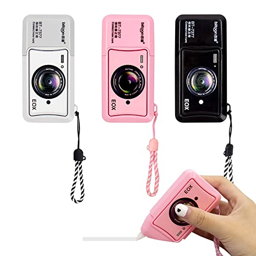 Micro Tape Cinta Correctora Blanca Caja De 3 office Estudiante Con Dibujos Hogar Decorativa Negro Compact Recambios No Tóxico Y Sin Sabor Adulto, Niño, Estudiante Mini Pocket Cintas Correctoras Cover