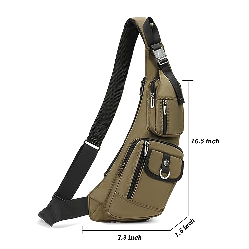 Image of NICGID Sling Bag Chest Shoulder Backpack Crossbody Bags Casual Daypack for Men Women (Army gren-014)
