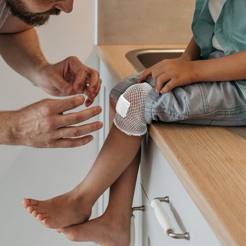 2 rolls tubular bandage 1 inch elastic net bandages wound dressing elastic mesh net tubular gauze for arm wounds without the use of adhesive tape