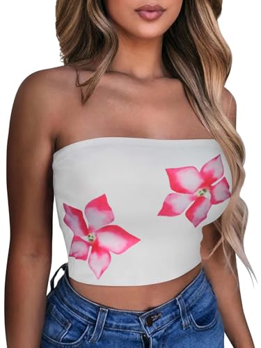 Image of Summer Tube Tops Basic Crop Tops for Women Strapless Tank Casual Tunics Sexy Short Shirts 2026