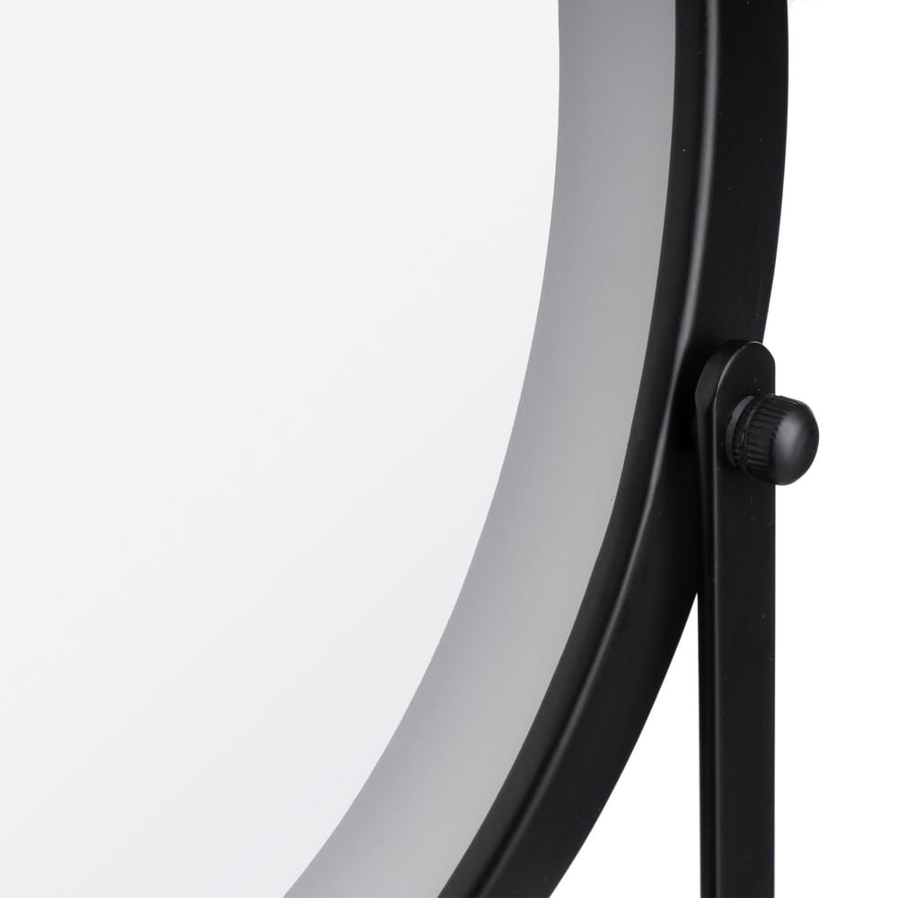 LOLAhome Miroir de maquillage avec lumière LED, miroir de coiffeuse de table, oscillant à 180°, allumage tactile, intensité de lumière réglable, miroir portable avec base, miroir de cheminée, rond