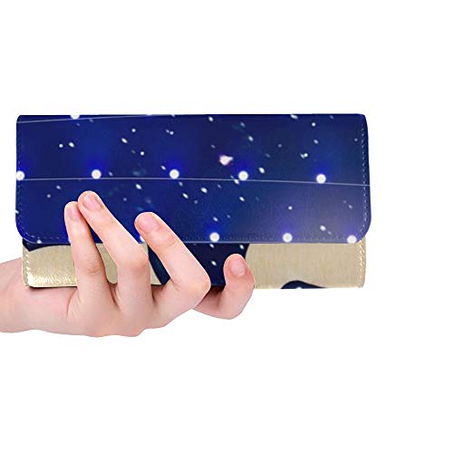 Preisvergleich Produktbild Einzigartige Benutzerdefinierte Weihnachtsdekoration Holz Hirsch Weihnachten Hirsch Fröhliche Frauen Trifold Brieftasche Lange Geldbörse Kreditkarteninhaber Fall Handtasche