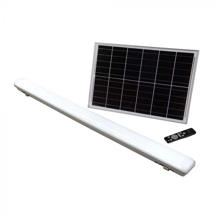 Regleta solar LED 120 cm 18 W IP65 CCT (panel solar + mando a distancia)
