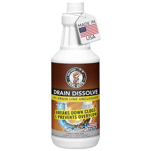 HVAC Guys Drain Dissolve | AC Drain Line Cleaner & Unclogger | Heat Generating Alkaline Formula |...